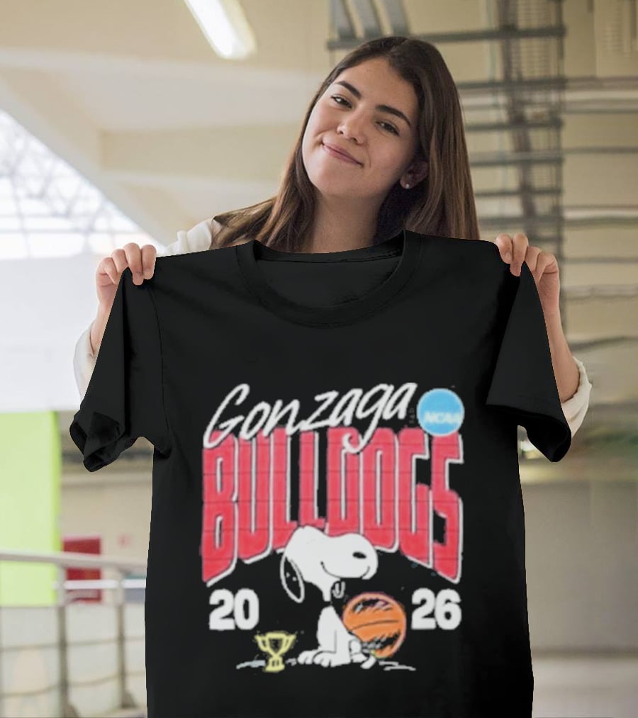 Gonzaga Bulldogs Snoopy NCAA Tournament 2026 Basketball Trophy T-Shirt