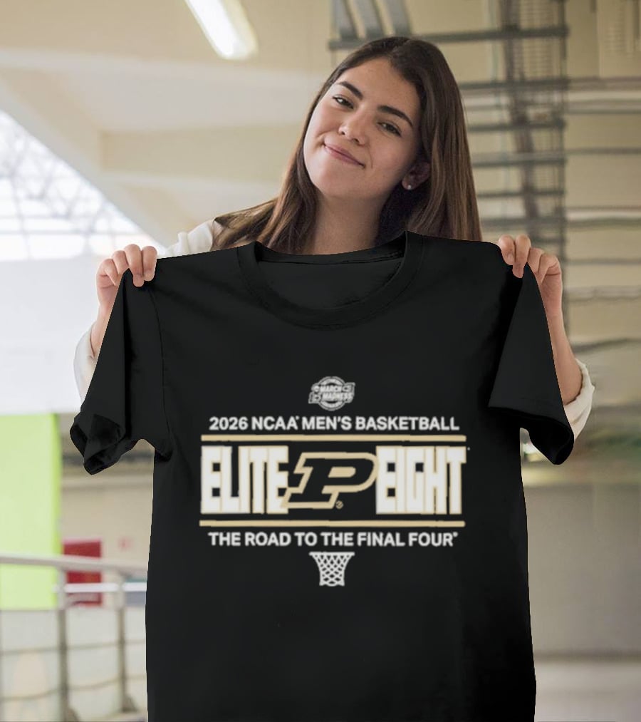 2026 NCAA Men's Basketball Elite Eight Purdue The Road To The Final Four T-Shirt