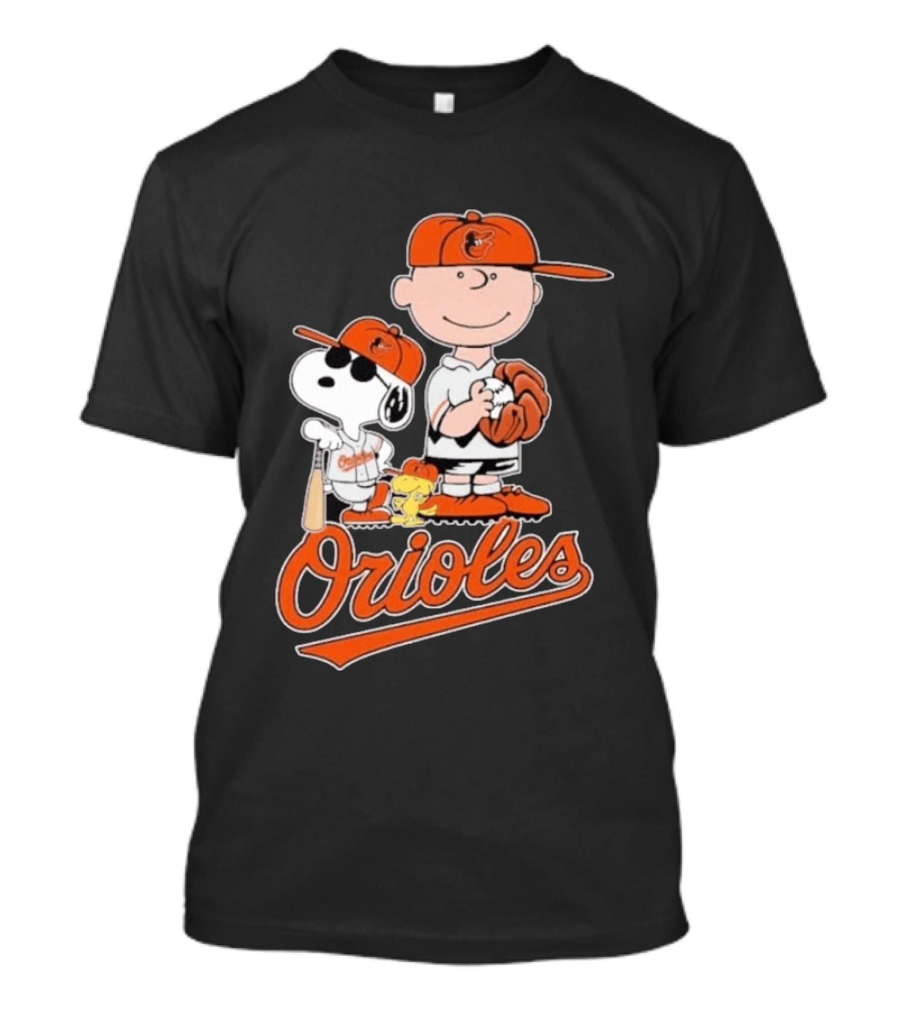 2026 Snoopy Charlie Brown Peanuts Baseball Orioles T-Shirt