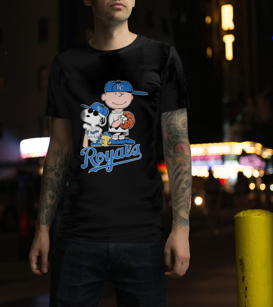 2026 Royals Snoopy Charlie Brown Kansas City Baseball T-Shirt
