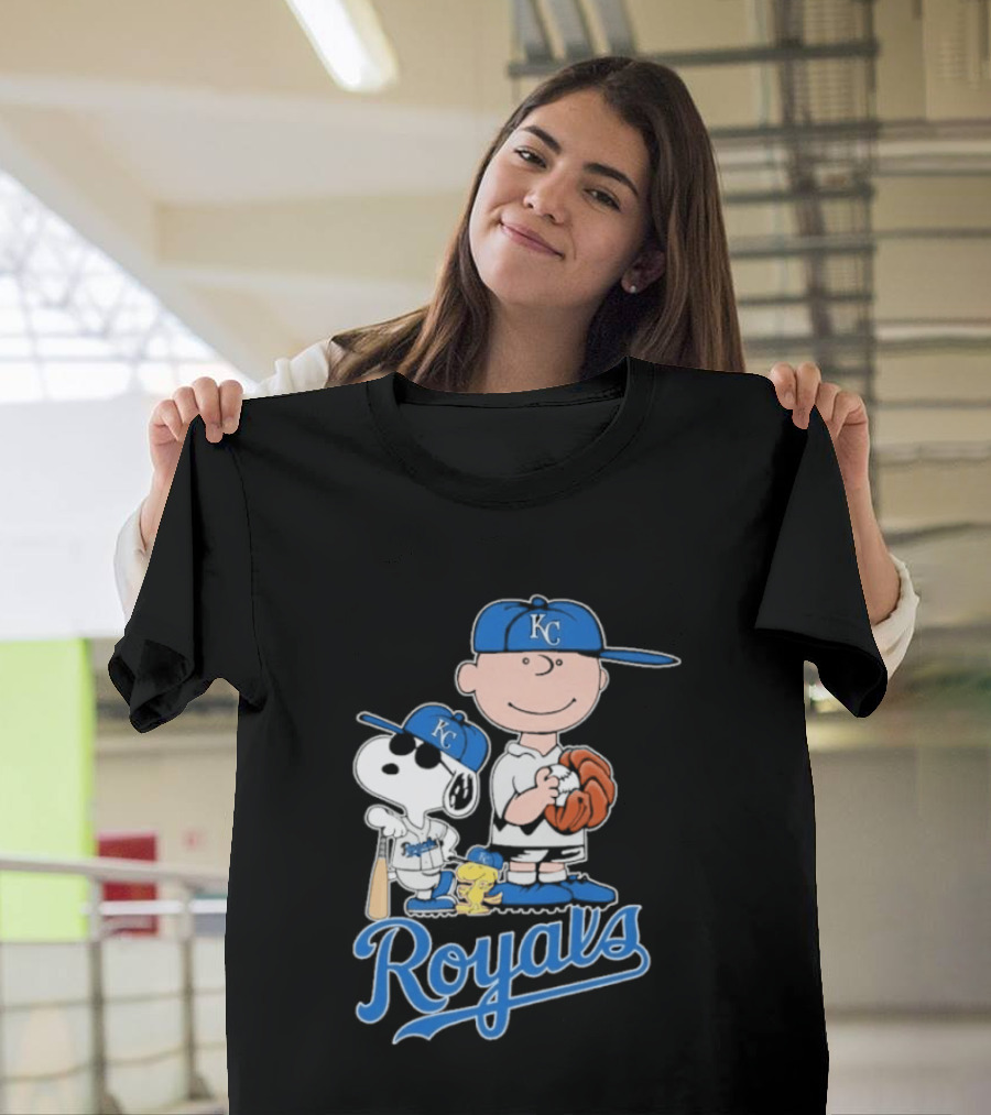 2026 Royals Snoopy Charlie Brown Kansas City Baseball T-Shirt
