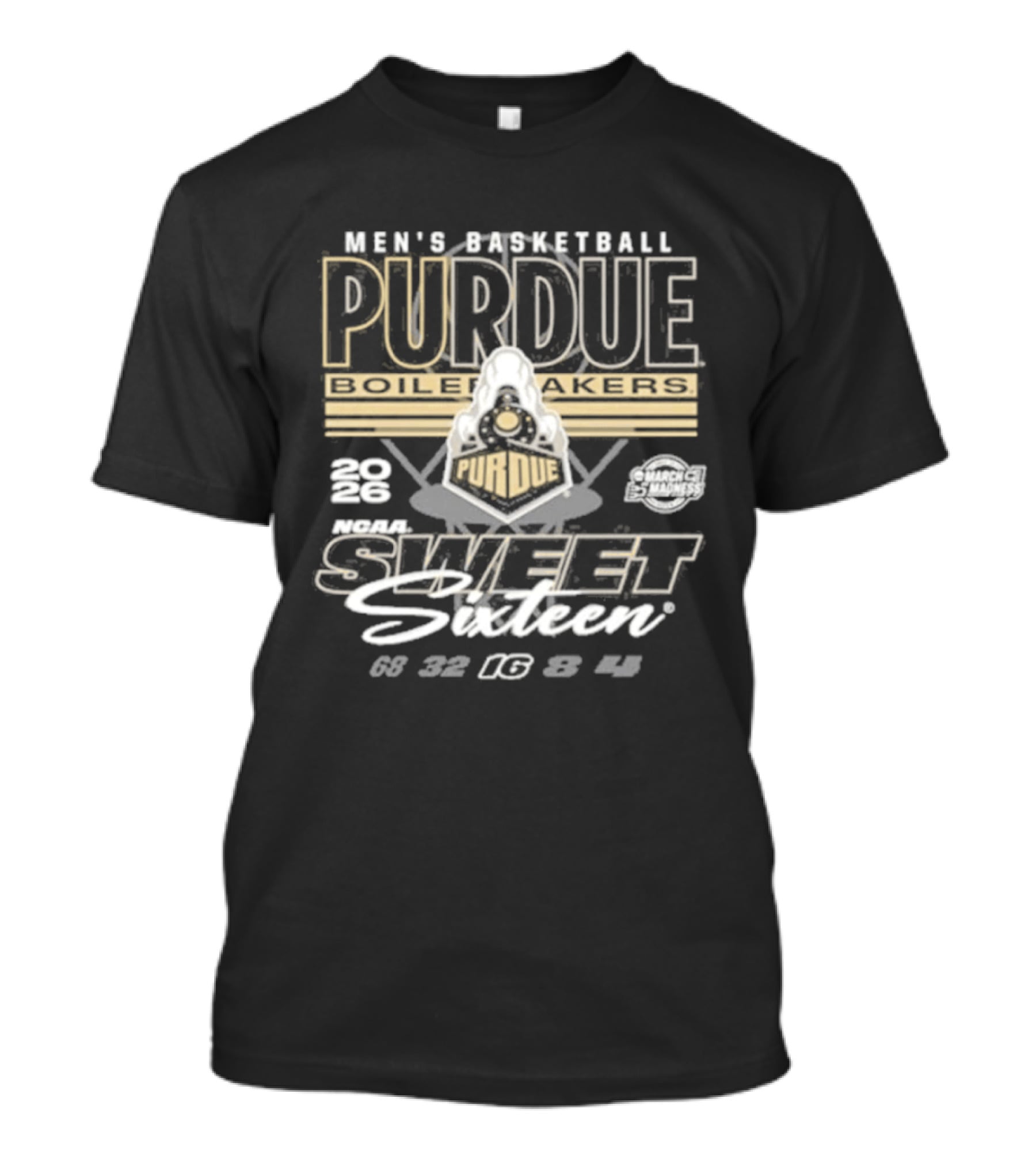 Men's Basketball Purdue Boilermakers Sweet Sixteen 2023 Boiler Up NCAA Team T-Shirt