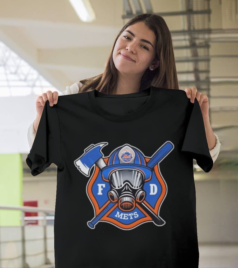 New York Mets Firefighter FD Helmet And Tools T-Shirt