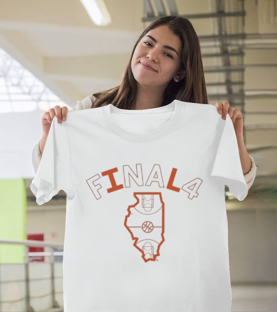 Final4 Illinois Map Baseball T-Shirt
