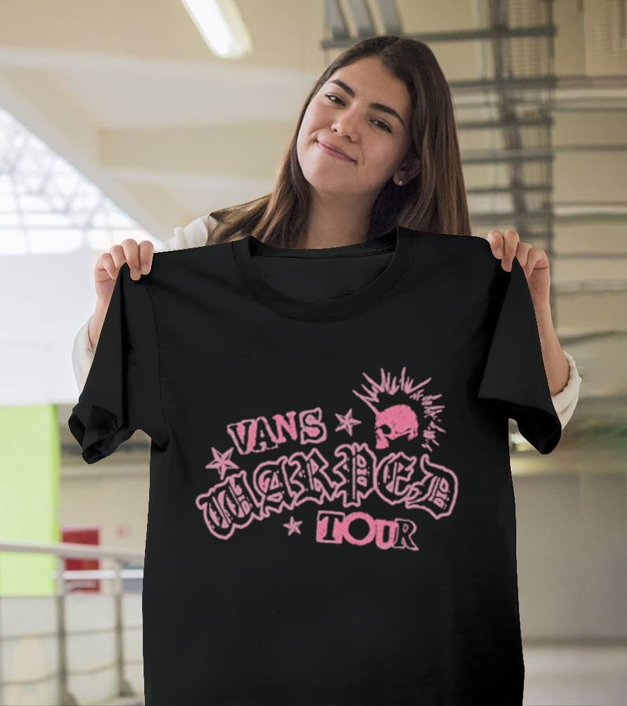 Vans Warped Tour Pink Punk Mohawk Stars T-Shirt