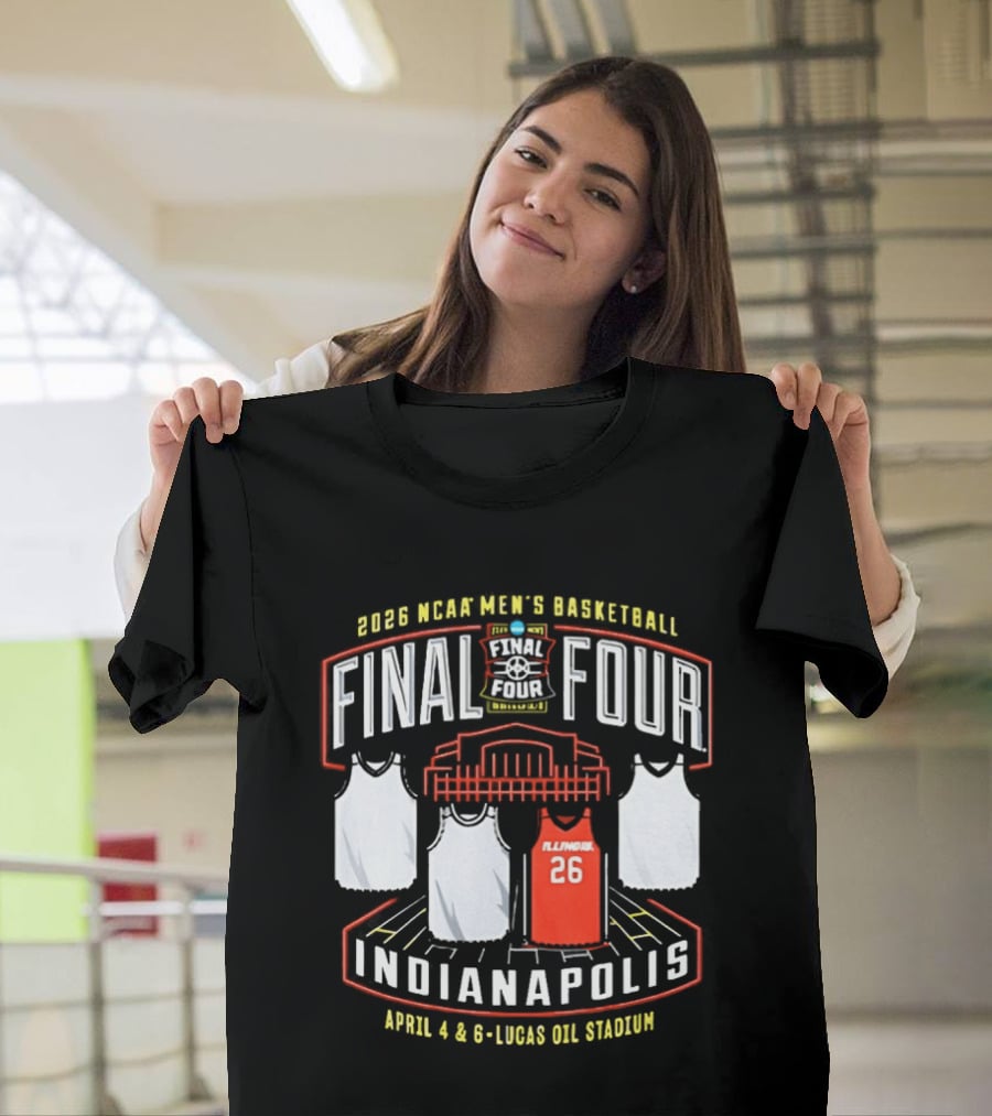 Illinois Fighting Illini NCAA Men's Basketball 2026 Final Four Indianapolis April 4 And 6 Lucas Oil Stadium T-Shirt