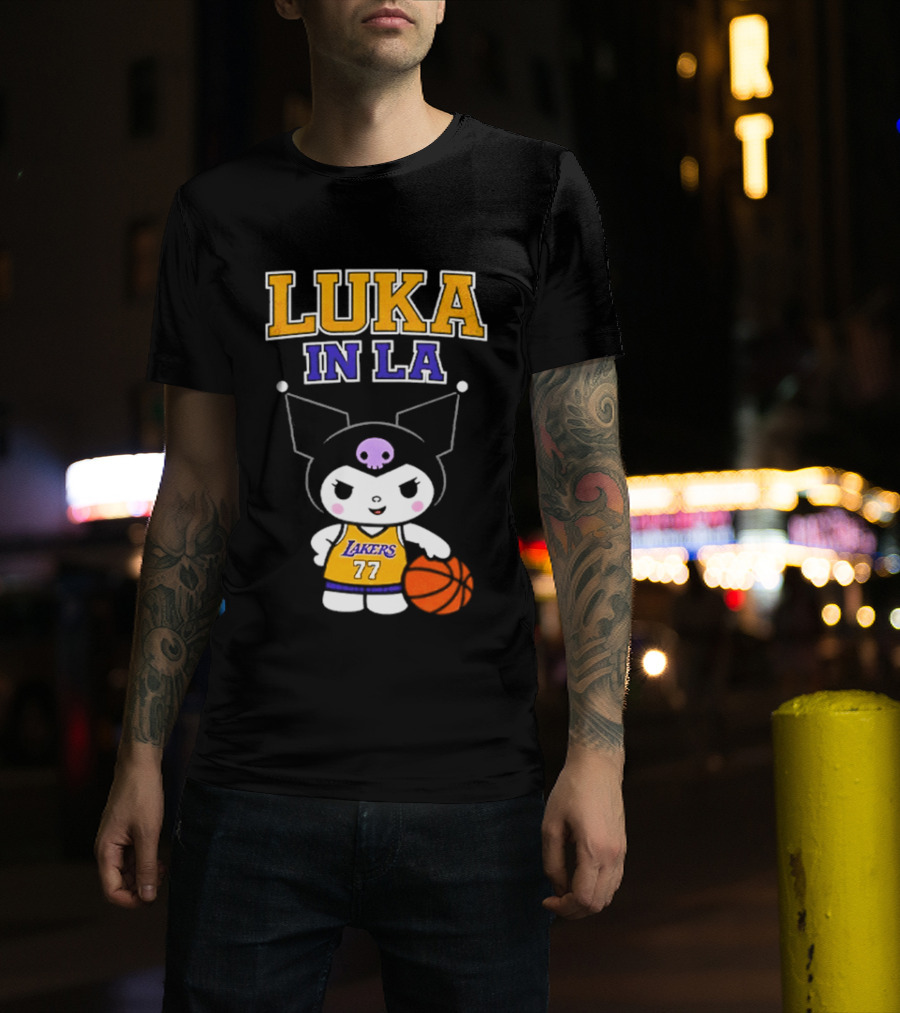 Kuromi Lakers Luka In LA #77 Basketball T-Shirt