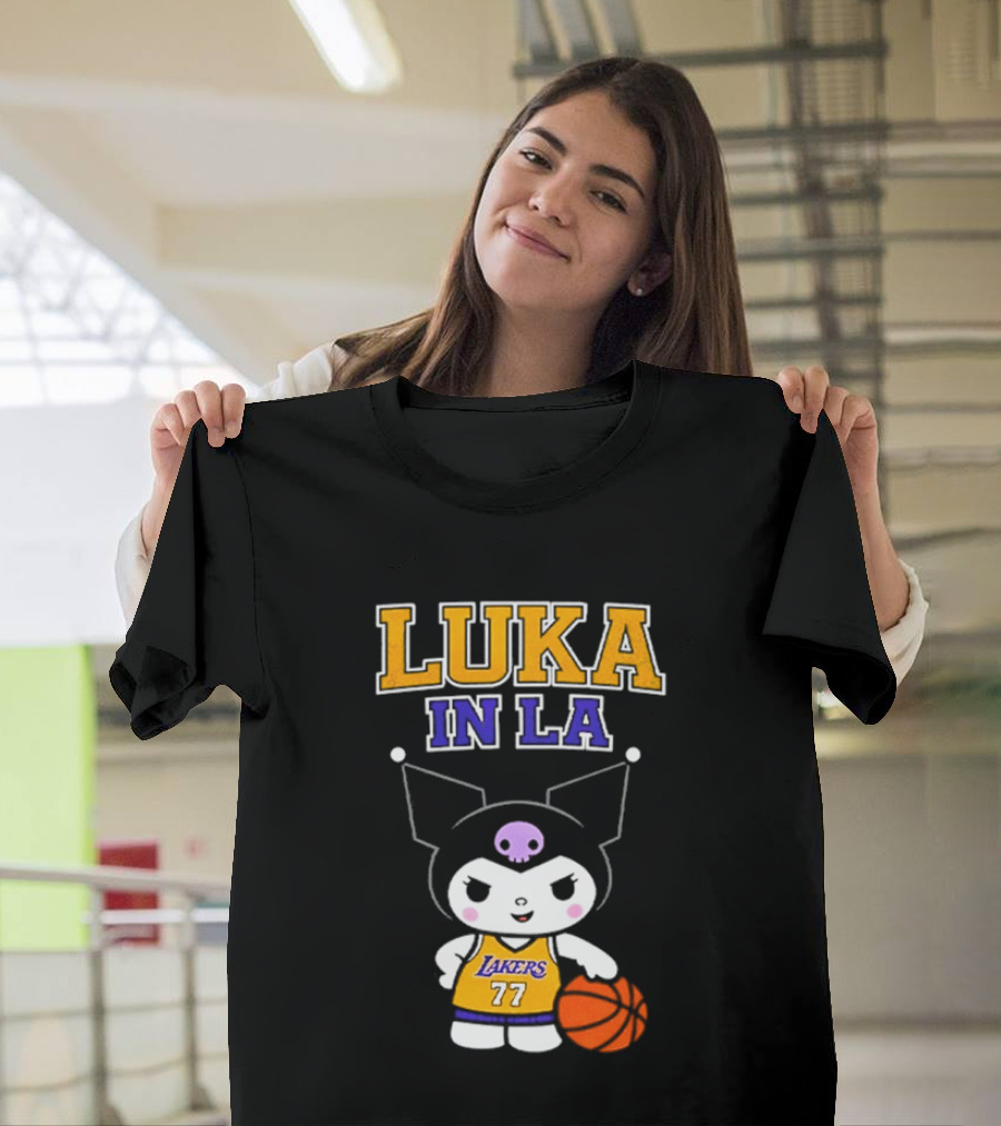 Kuromi Lakers Luka In LA #77 Basketball T-Shirt