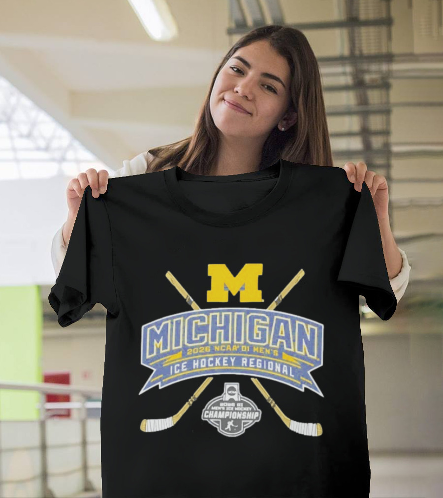 Michigan Wolverines 2026 NCAA DI Men's Ice Hockey Regional Championship T-Shirt