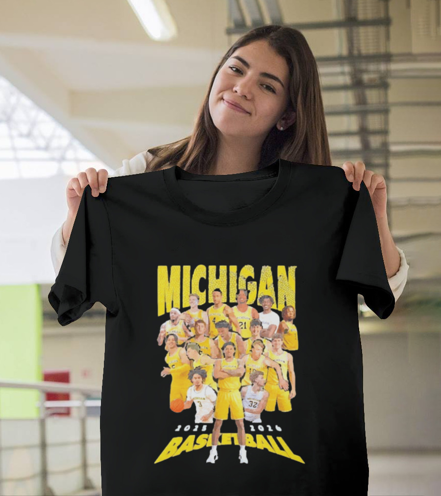 Michigan Wolverines 2025 2026 Basketball Team Members T-Shirt
