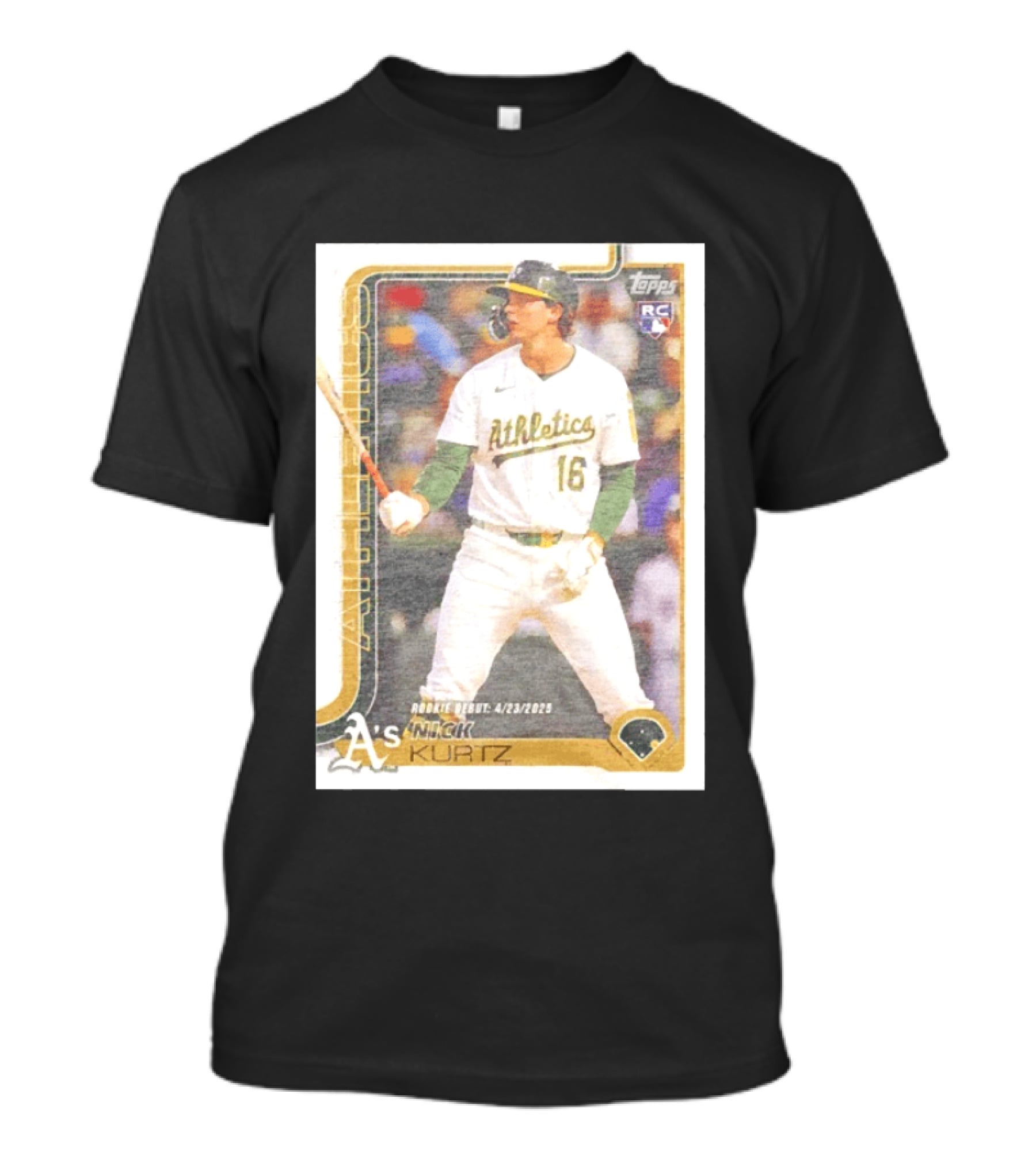 Nick Kurtz Athletics Rookie Debut Topps Baseball Card 4/23/2023 T-Shirt