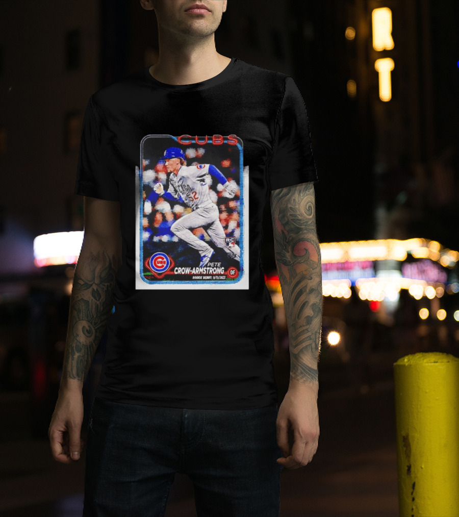 Pete Crow Armstrong Chicago Cubs Rookie Debut 9/11/2023 Topps Baseball Card T-Shirt