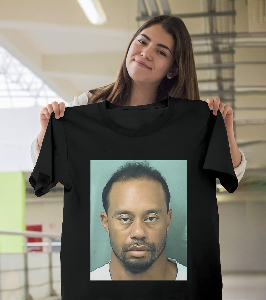 Tiger Woods Shot Palm Beach County Booking Photo T-Shirt