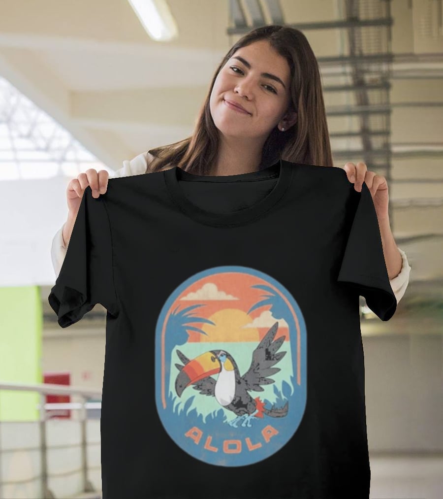 Alola Pokémon Toucan Tropical Sunset Scene T-Shirt