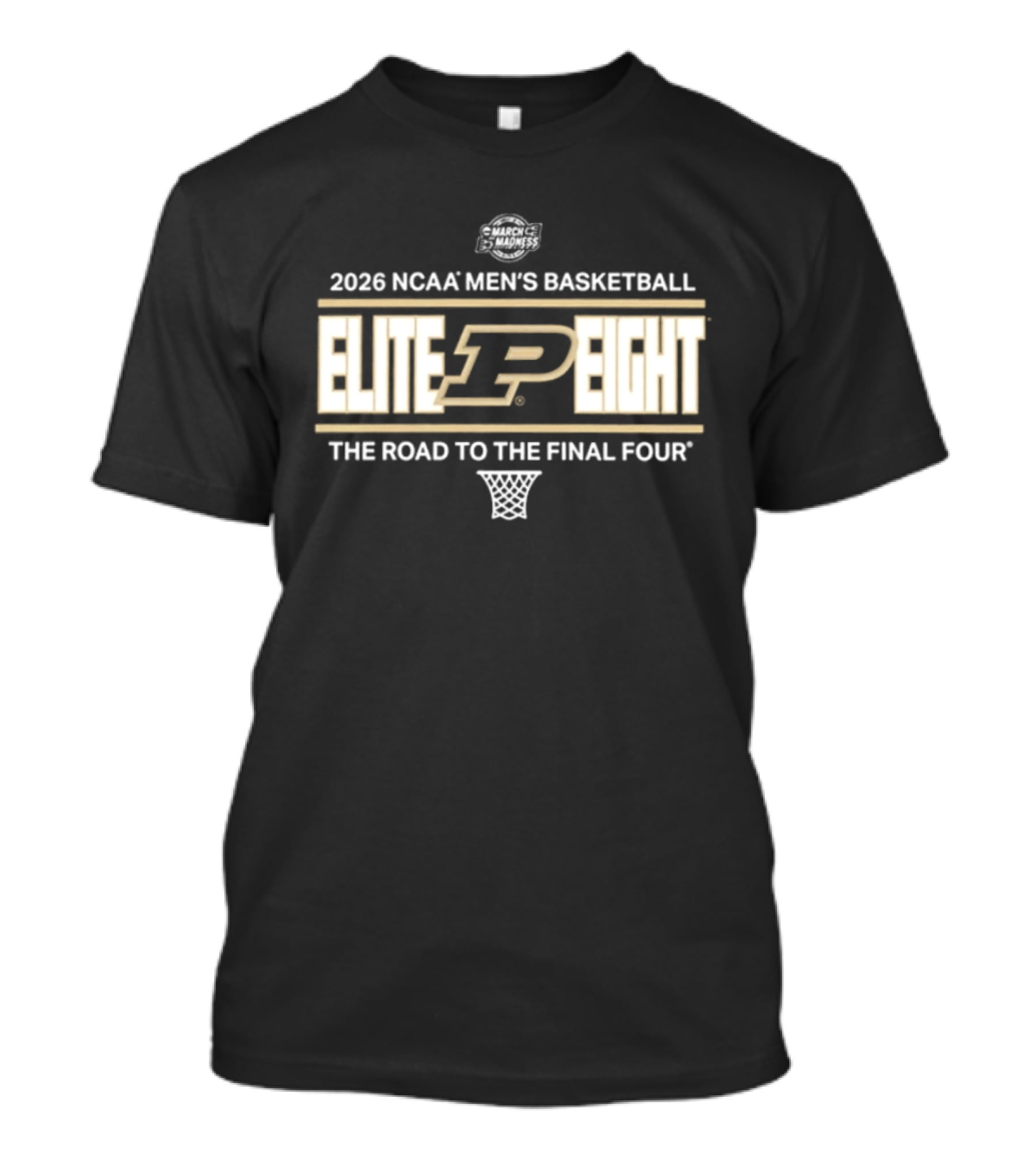 Purdue Boilermakers 2026 NCAA Men's Basketball Elite Eight Road To The Final Four T-Shirt