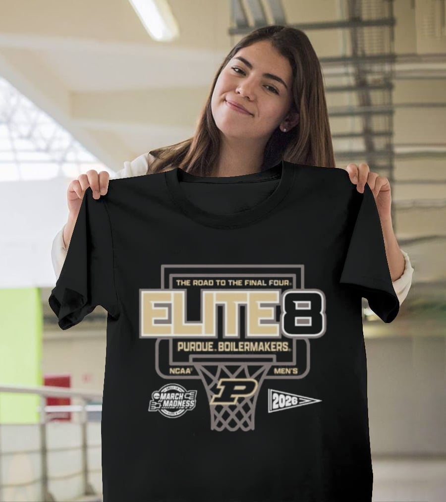 Purdue Boilermakers Men's Basketball 2026 Elite 8 Road To Final Four T-Shirt