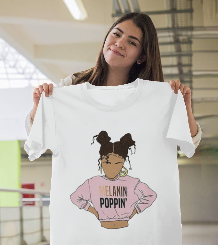 2BUNZ Melanin Poppin Pink Swea Afro Hair Trendy T-Shirt