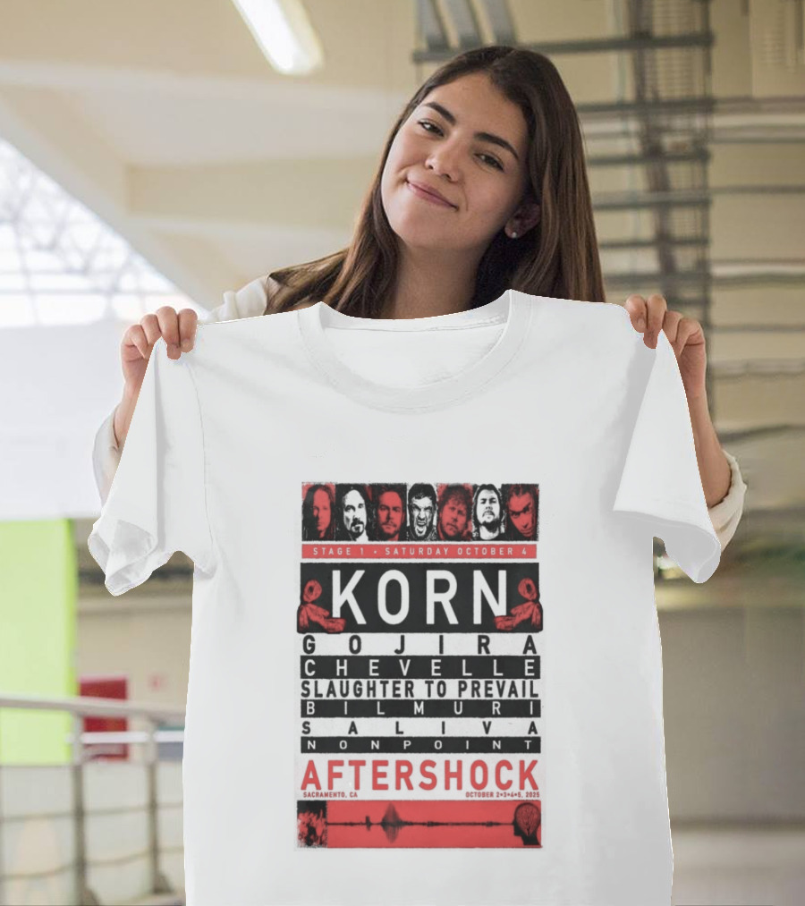 California Tour 2025 Korn Aftershock Festival October Event T-Shirt