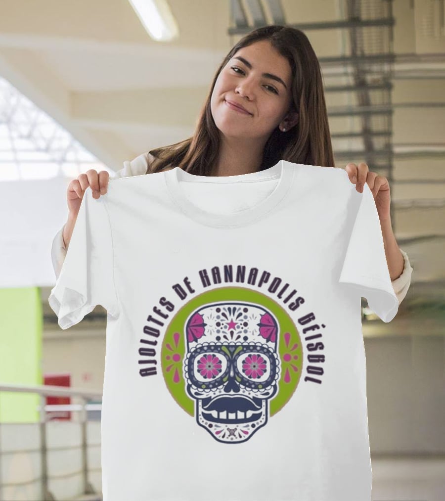 Riolotes De Kannapolis Béisbol Ajolotes Calavera Floral T-Shirt
