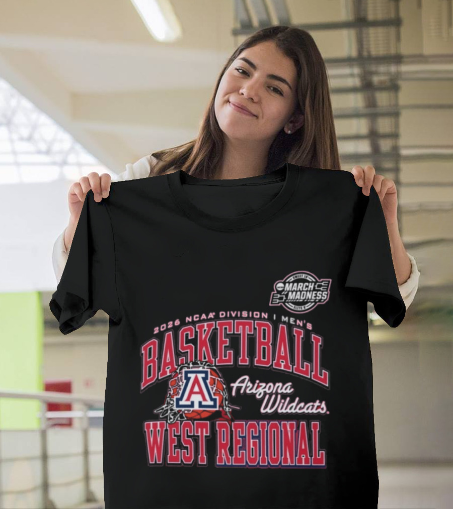 2026 NCAA Division I Men's Basketball Arizona Wildcats Sweet 16 West Regional March Madness T-Shirt