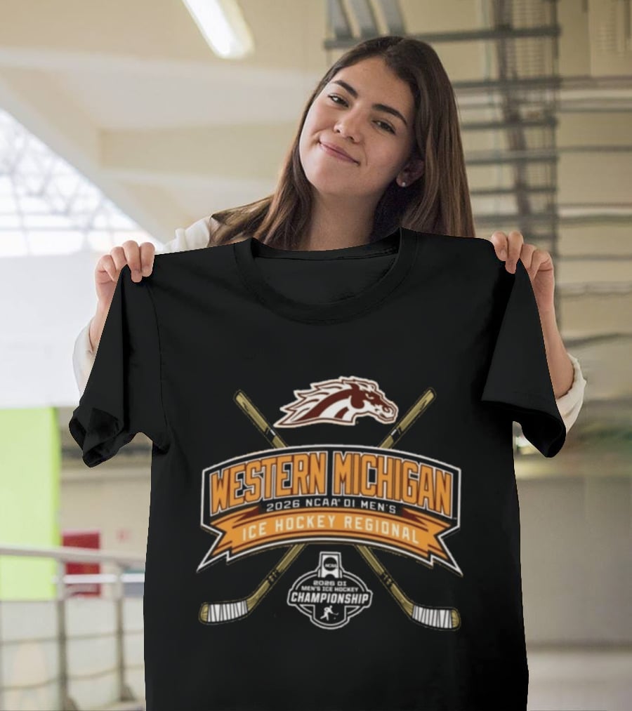 Western Michigan Broncos 2026 NCAA DI Men's Ice Hockey Regional Championship Competition T-Shirt
