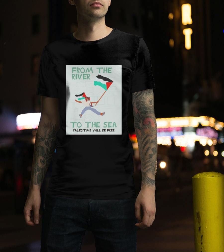 From The River To The Sea Palestine Will Be Free Flag Person Holding Child T-Shirt