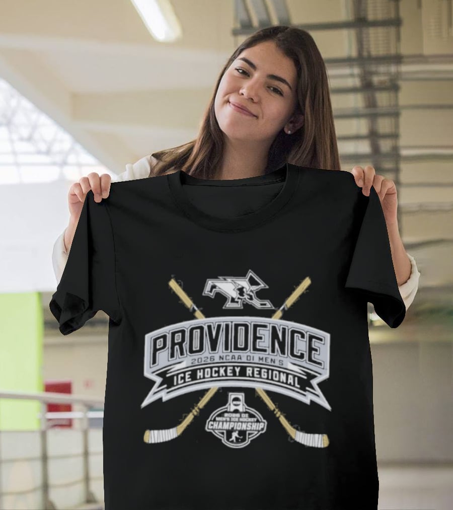 Providence Ice Hockey NCAA Regionals 2026 Friars Sticks And Puck T-Shirt