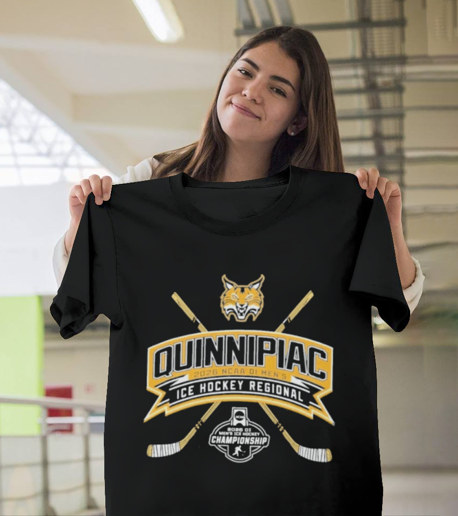 Quinnipiac Bobcats 2026 NCAA DI Men's Ice Hockey Regional Championship T-Shirt