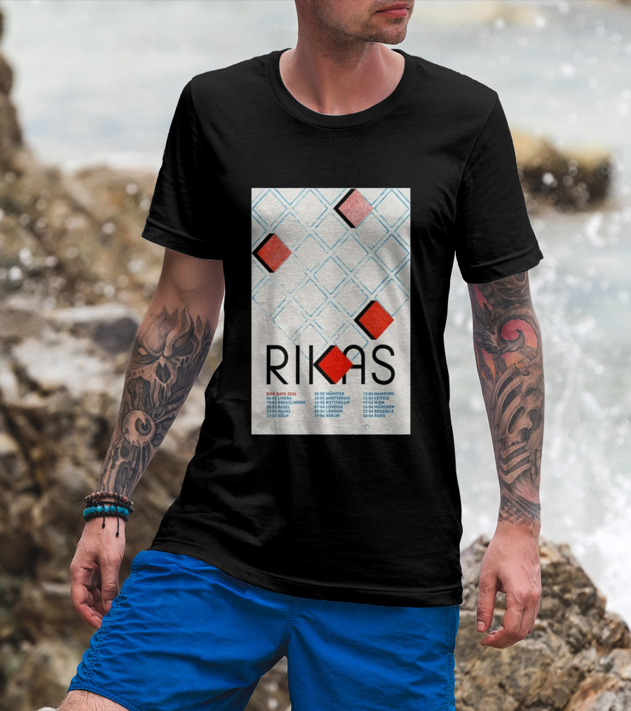 Rikas Dog Days Tour 2026 Lisbon Kreuzlingen Basel Mainz Koln Munster Amsterdam Rotterdam London Berlin Hamburg Leipzig Wien Munchen Brussels Paris T-Shirt