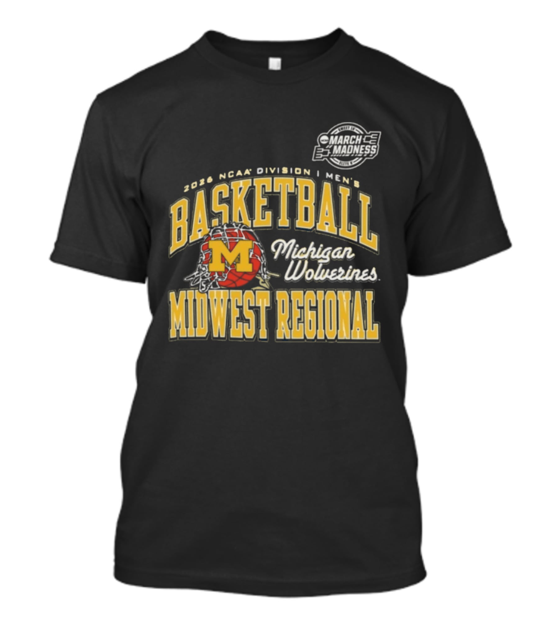 2026 NCAA Division I Men's Basketball Michigan Wolverines Midwest Regional T-Shirt