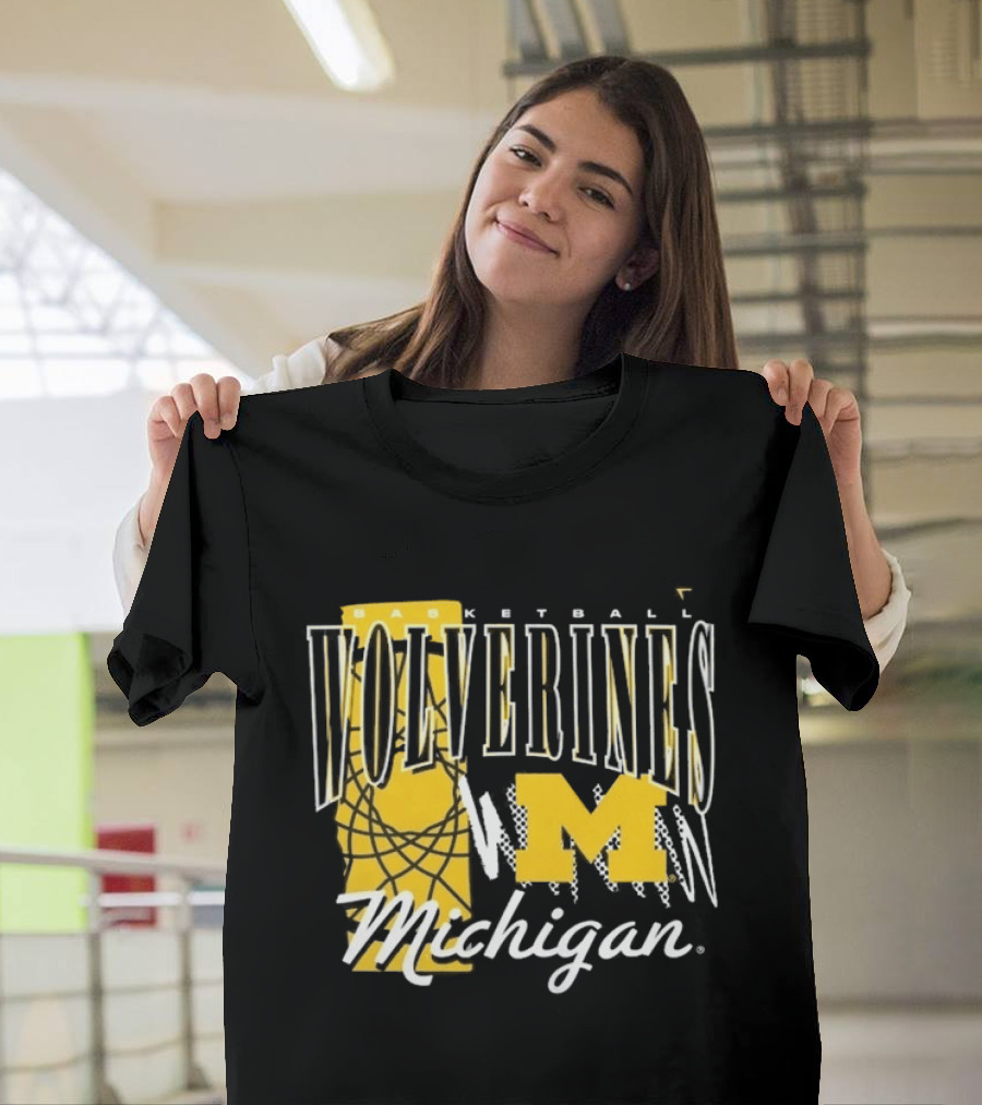Michigan Wolverines Basketball M Logo March Madness Fan Gear T-Shirt