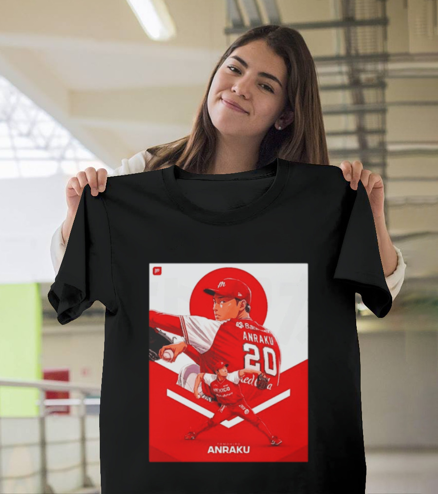Tomohiro Anraku Diablos Rojos México Baseball Pitcher 20 Red Uniform T-Shirt