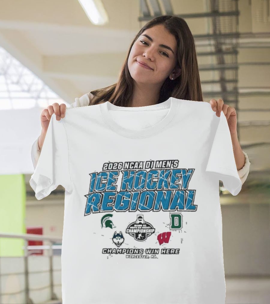 2026 NCAA DI Men's Ice Hockey Regional Championship Worcester Spartans Big Green Badgers Fight Win Here T-Shirt