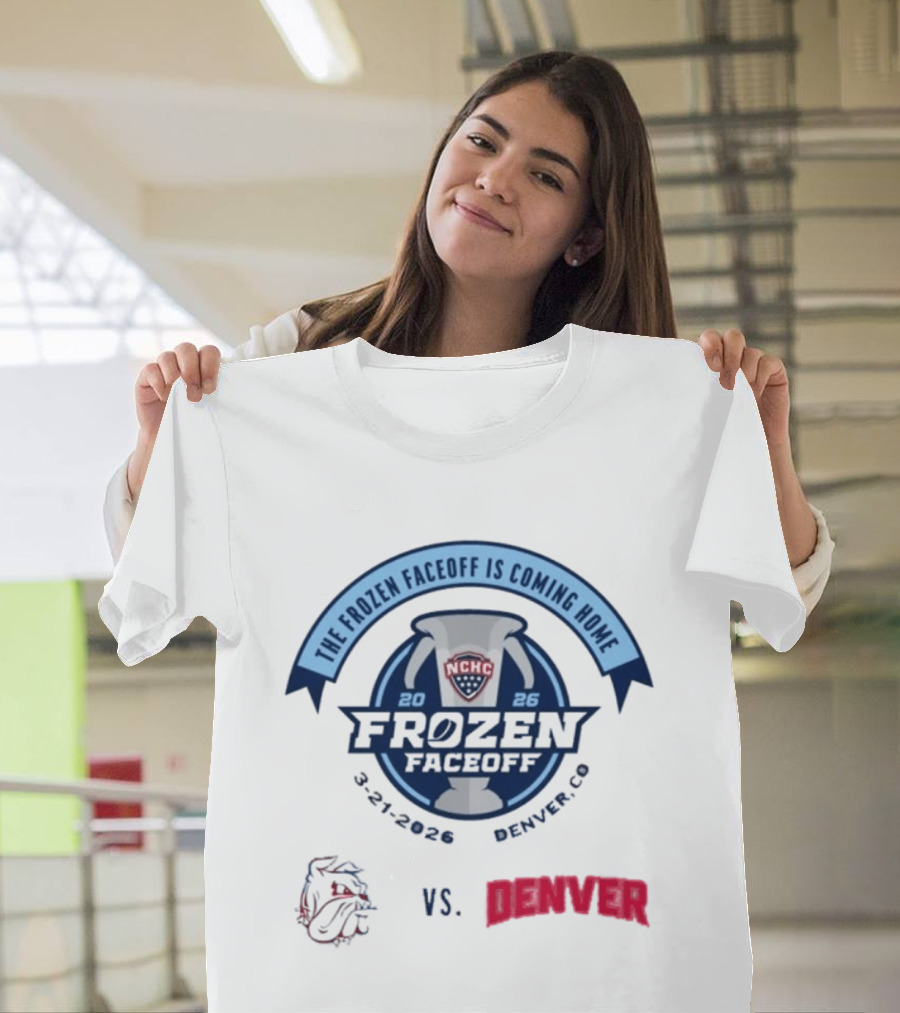 NCHC Frozen Faceoff 2026 Denver Vs Minnesota Duluth Hockey Matchup March 21 T-Shirt