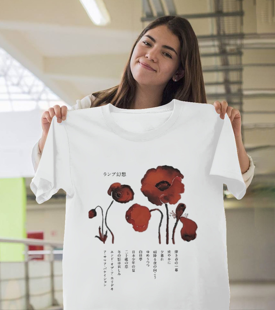 Poppy Flowers Lamp Genso 2025 Vintage Aesthetic T-Shirt