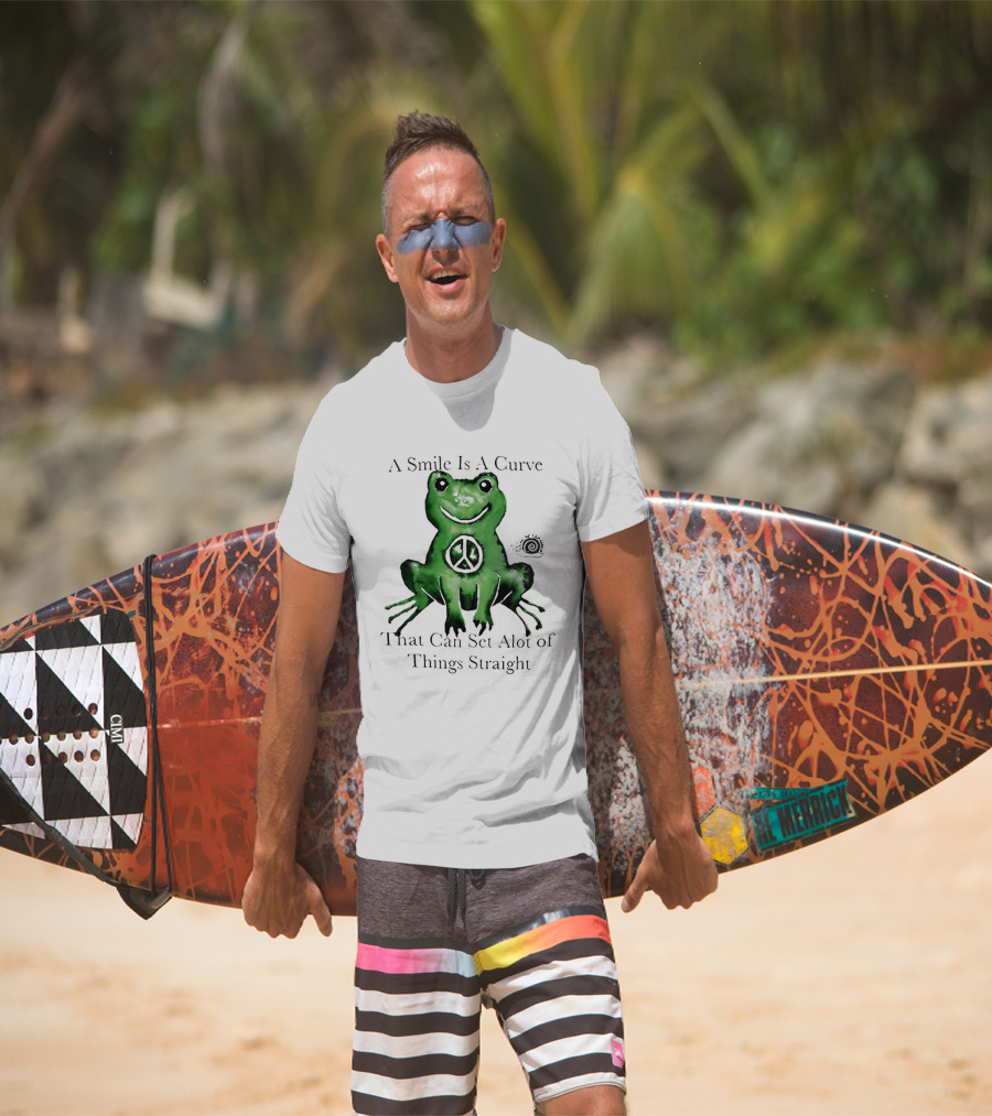 A Smile Is A Curve Peace Symbol On Frog That Can Set A Lot Of Things Straight T-Shirt