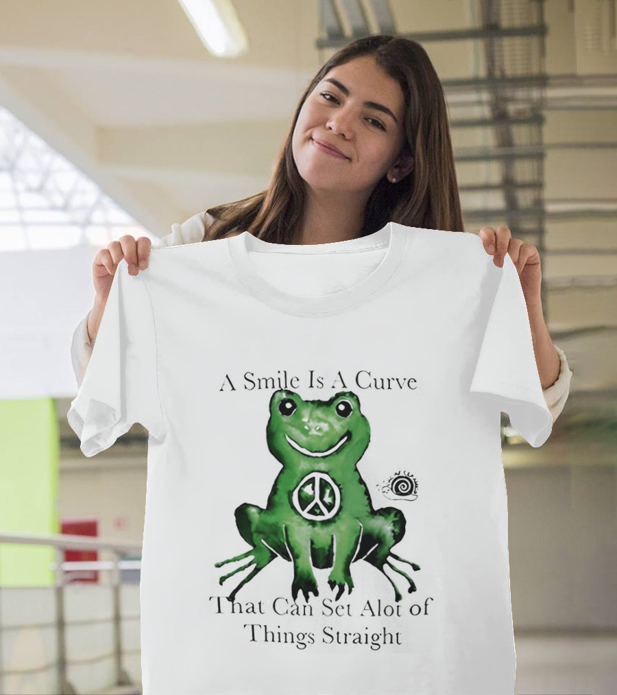A Smile Is A Curve Peace Symbol On Frog That Can Set A Lot Of Things Straight T-Shirt