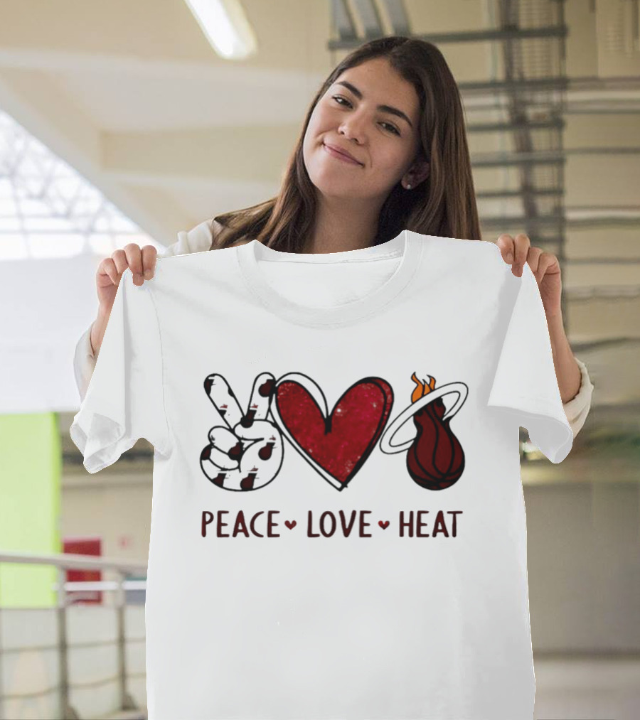 Peace Love Miami Heat Basketball Team Fandom T-Shirt
