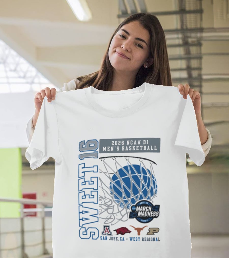 Sweet 16 March Madness 2026 NCAA DI Men's Basketball Tournament San Jose CA West Regional T-Shirt
