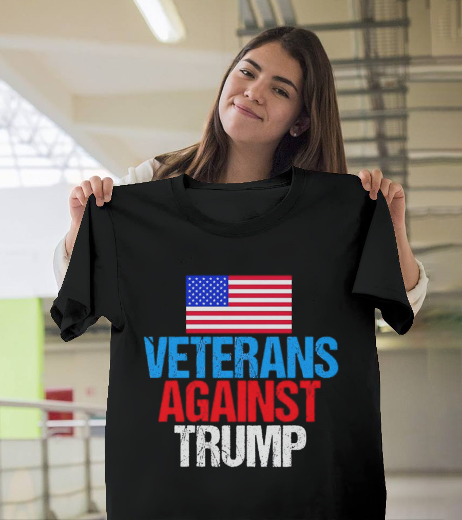 American Flag Veterans Against Trump T-Shirt