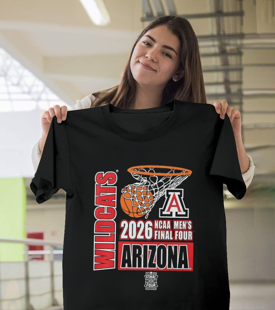 NCAA Men's Final Four 2026 Arizona Wildcats Basketball Nothing But Net T-Shirt