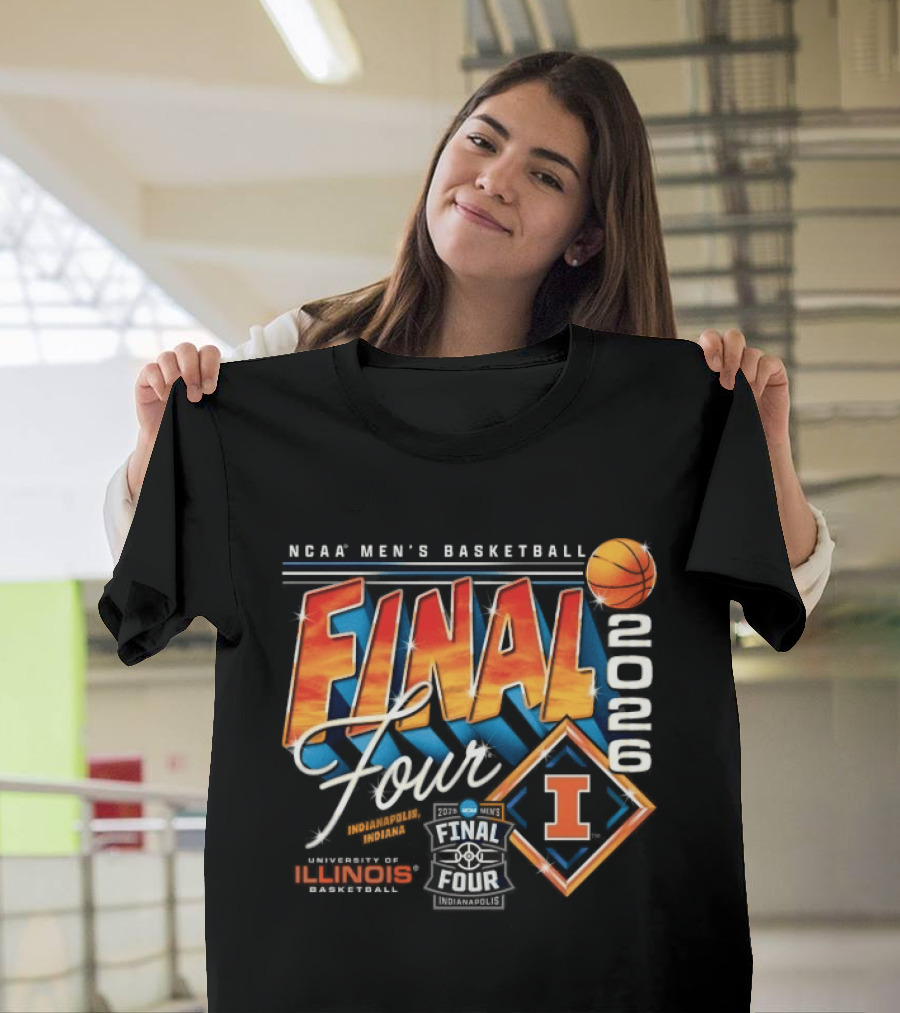 NCAA Men's Basketball Final Four 2026 Illinois Championship Hoops T-Shirt