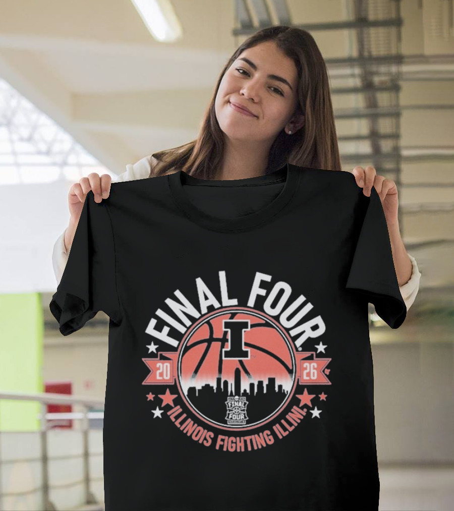 Final Four 2026 Illinois Fighting Illini Basketball Skyline T-Shirt