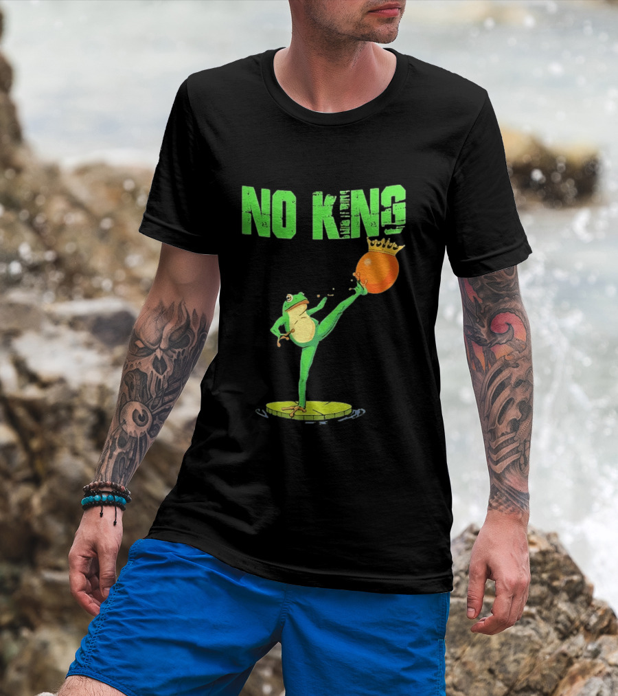 No Kings Portland Frog Kick Out Orange Protest T-Shirt