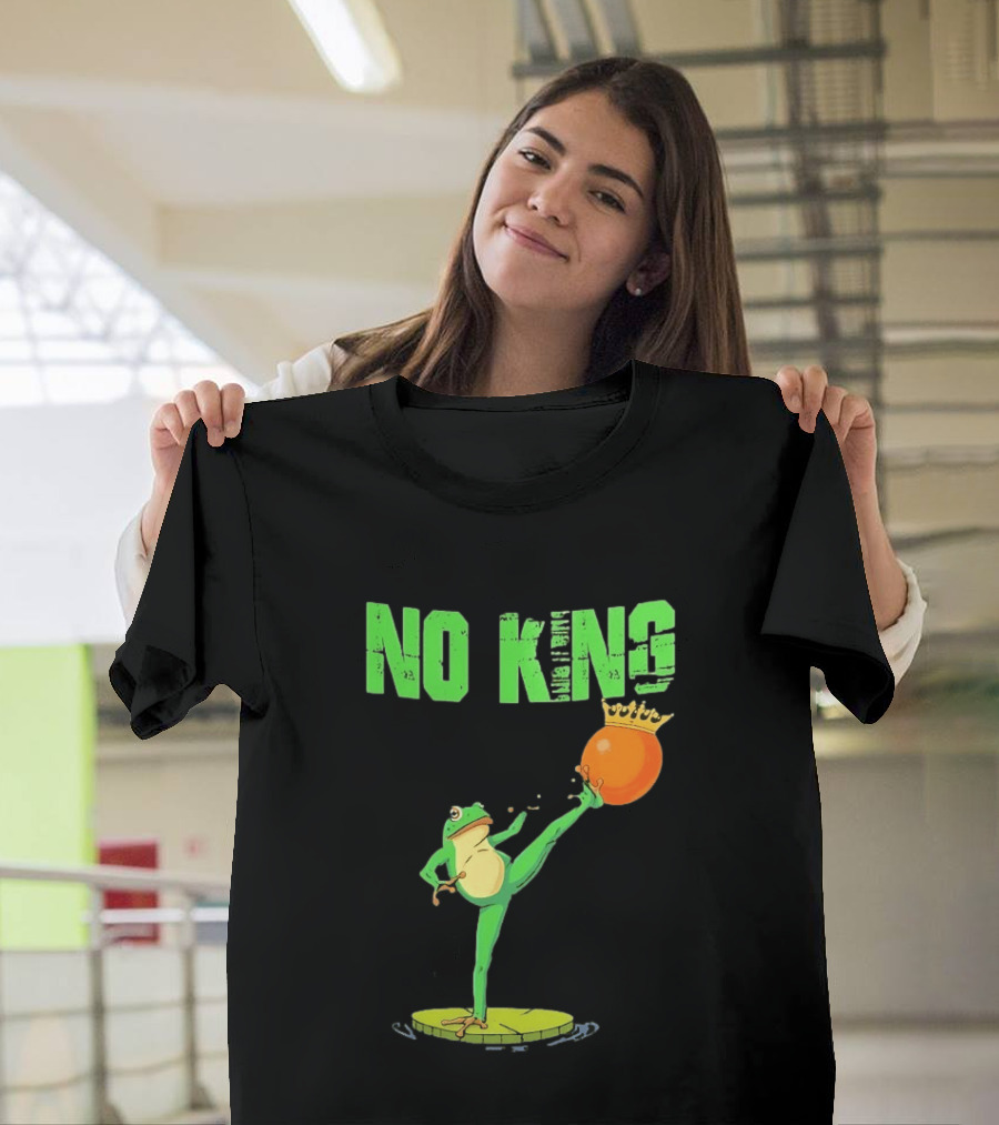 No Kings Portland Frog Kick Out Orange Protest T-Shirt
