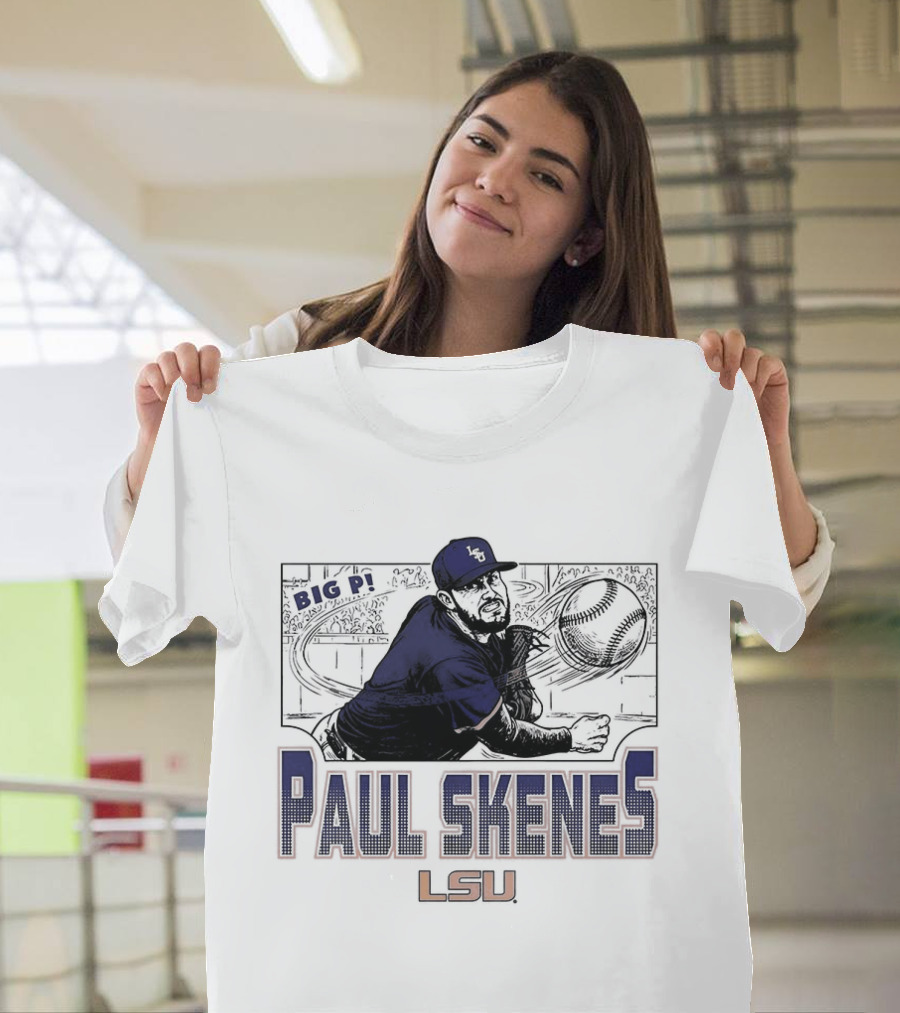 Big Leagues Paul Skenes LSU Baseball Pitcher T-Shirt