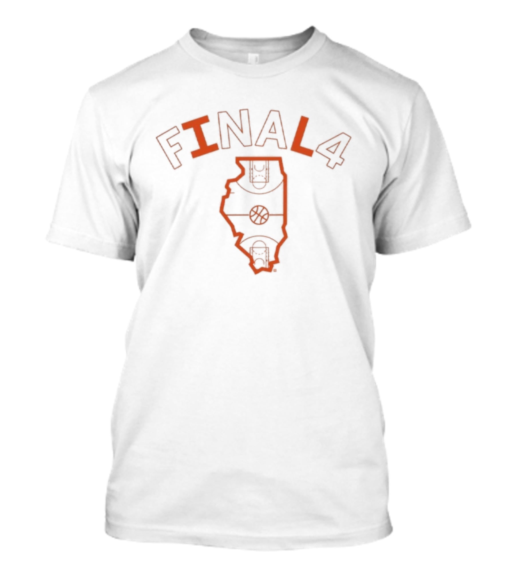 Illinois Men's Basketball Final 4 State Map T-Shirt