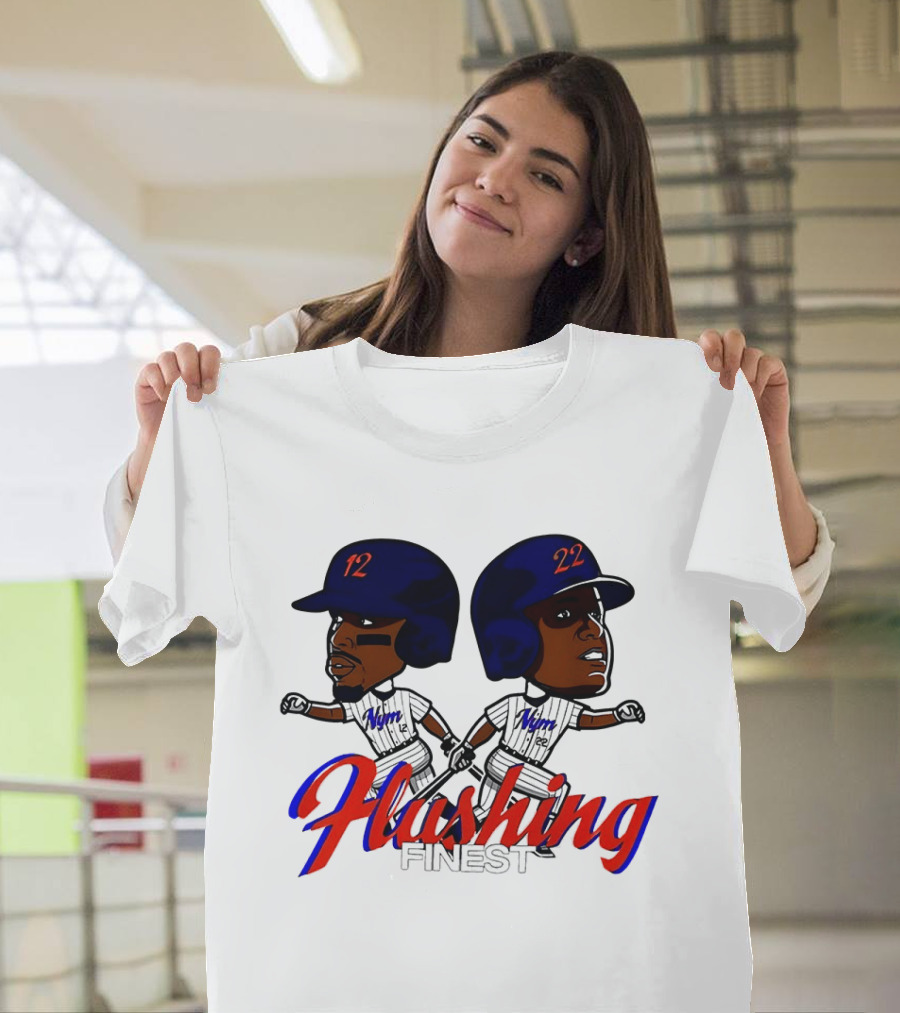 Juan Soto Vs Francisco Lindor Flushing Finest New York Mets Baseball Caricature T-Shirt