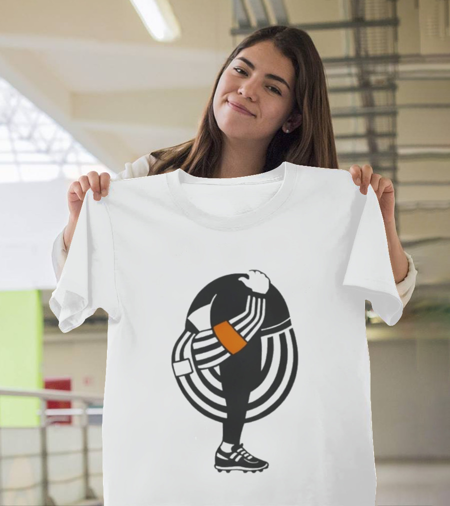 Kyle Dubas Referee Black And White Stripes With Orange Armband T-Shirt