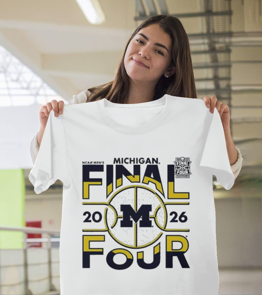 NCAA Men's Michigan Final Four 2026 Basketball M Wolverines T-Shirt